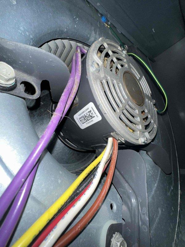 Completed preventive maintenance on two cooling systems as part of ongoing service agreement. Performed thorough inspection of air handler units, including examination of blower motor assemblies and verification of proper operation. Replaced air filters on both systems with new pleated media filters to ensure optimal airflow and indoor air quality. Inspected blower wheels and noted minor dust accumulation consistent with normal operation. Verified all electrical connections and wiring to motors were secure and functioning properly. Both systems tested and operating within normal parameters upon completion of maintenance procedures.