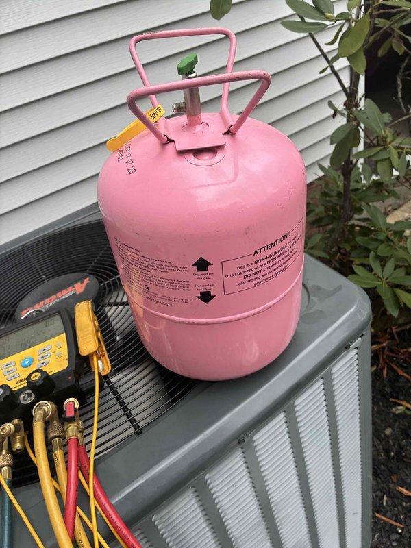 Returned to property to replace evaporator coil in air handler unit located in interior mechanical space. Removed old coil, installed new replacement coil, and pressure-tested system for leaks. Evacuated system to proper vacuum levels, then recharged unit with refrigerant to manufacturer specifications using manifold gauges and verified proper operating pressures and temperatures upon completion.