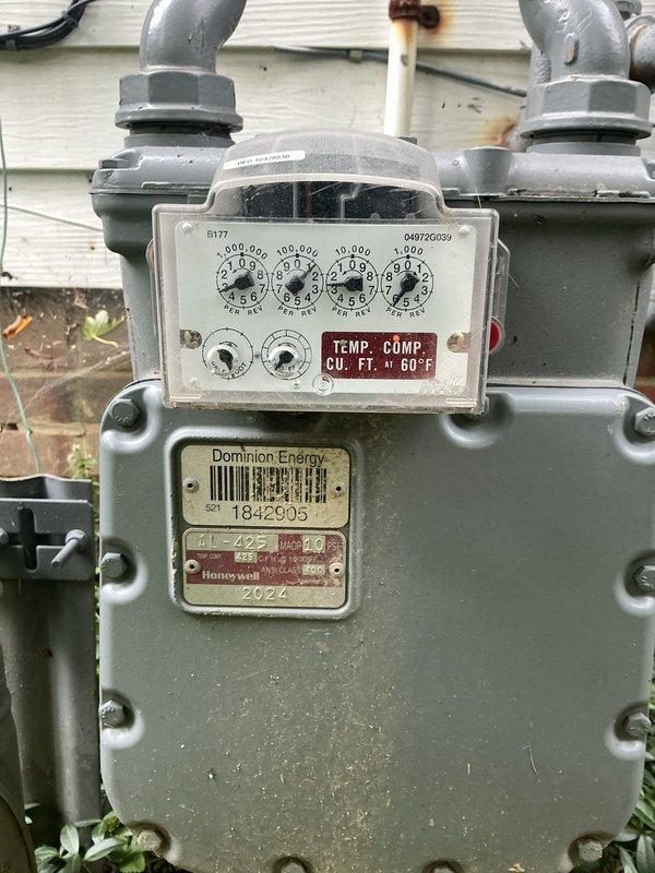 Conducted site assessment for Generac whole-house generator installation. Evaluated existing natural gas infrastructure, including Dominion Energy meter (AL-425 Honeywell unit, 2024) with adequate capacity for generator connection. Performed load calculation analysis to determine appropriate generator sizing requirements based on household electrical demands. Documented gas meter location and electrical service entry point for installation planning and provided estimate including available 10-year warranty promotion.