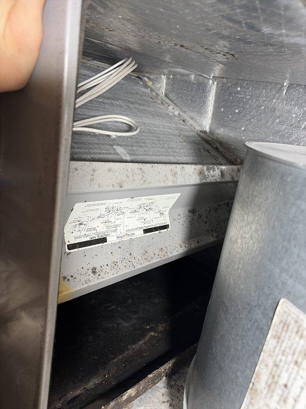 Completed scheduled preventive maintenance on residential cooling system as part of ongoing service agreement. Performed comprehensive inspection of air handler unit, including blower assembly and internal components. Blower wheel showed moderate dust accumulation on blades, which is typical for operational equipment. Verified blower motor operation and inspected electrical connections. All components found functioning within normal parameters. System operational upon completion of maintenance visit.