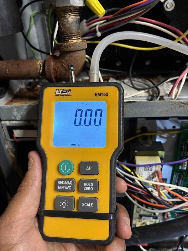 Responded to no heat call on residential furnace. Upon arrival, performed diagnostic testing using pressure measurement and electrical testing equipment to troubleshoot system failure. Identified issue, completed necessary repairs, and restored heating operation to unit.