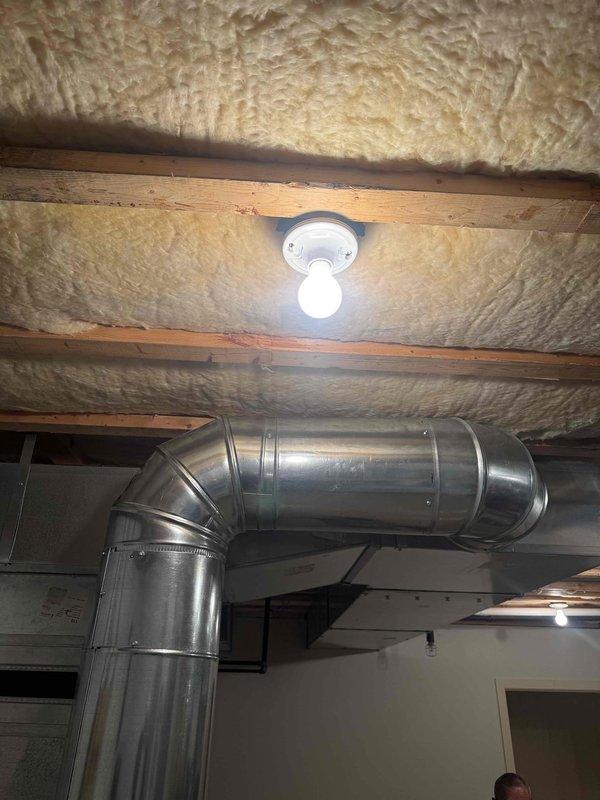 Installed duct-mounted humidifier system in basement mechanical room, including integration with existing HVAC ductwork and air handler unit. Completed all necessary metallic ductwork connections, elbow joints, and secure mounting to accommodate the new Aprilaire humidification equipment. System tested and verified operational upon completion.