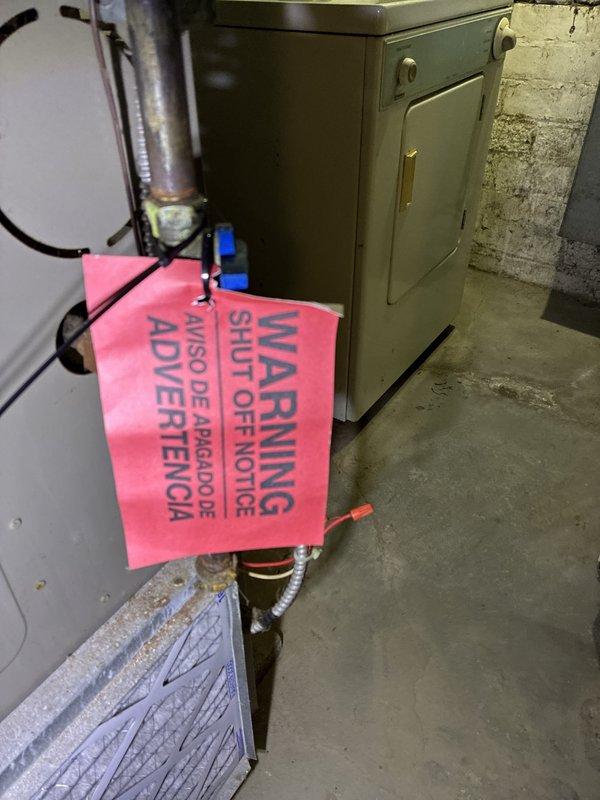 Responded to furnace replacement estimate request for unit damaged by water intrusion. Upon inspection, found extensive water damage to the furnace cabinet, control board, and internal components rendering the system non-repairable. Documented existing equipment condition including corroded wiring harnesses, compromised electrical connections, and water-damaged blower assembly. Issued shut-off notice and provided customer with furnace replacement options to restore heating functionality to the property.