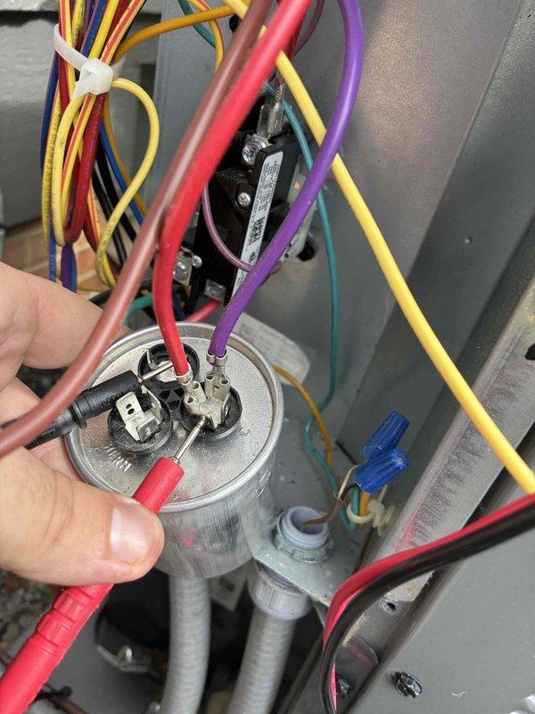 Completed comprehensive preventive maintenance on two HVAC systems including both heating and cooling components. Performed thorough inspection and testing of electrical components, including capacitors, contactors, and associated wiring on both units. Conducted voltage and continuity testing across multiple circuits to verify proper operation of control systems and ensure all electrical connections were secure and functioning within manufacturer specifications.
