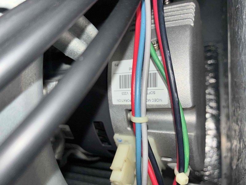 Completed routine HVAC cooling system maintenance inspection. Verified proper system operation with supply air temperature measuring 57.8°F at register, confirming adequate cooling performance. Inspected electrical connections, wiring, and control components for proper installation and secure mounting.