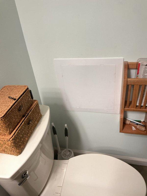 Opened wall in adjacent bathroom and installed access panel to facilitate replacement of tub and shower valve assembly with new trim kit. Removed existing exterior frost-free hose bib and installed new frost-free hose bib to restore proper outdoor water access and prevent freeze damage.