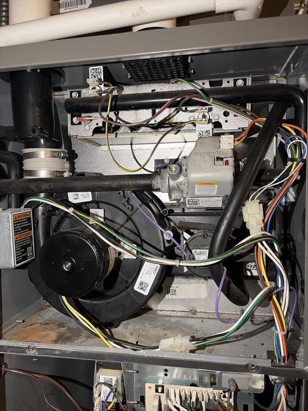 Completed heating tune-up on residential HVAC system. Performed comprehensive inspection of furnace components including blower motor assembly, electrical connections, and control board. All wire connections verified secure, blower motor operating within normal parameters, and unit tested for proper operation with no issues found. Completed heating tune-up on residential HVAC system. Performed comprehensive inspection of furnace components including blower motor assembly, electrical connections, and control board. All wire connections verified secure, blower motor operating within normal parameters, and unit tested for proper operation with no issues found.