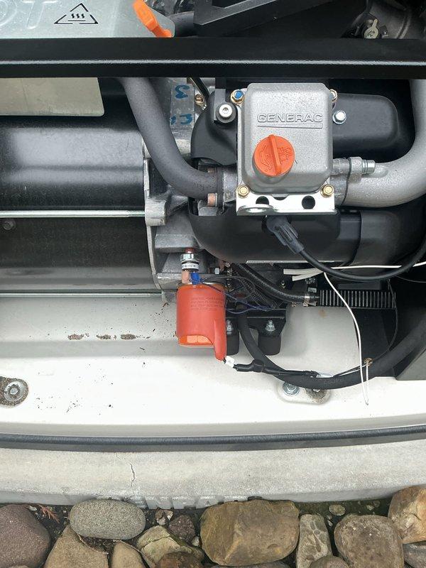 Completed second service call to install cold weather kit on Generac generator system. Installed and configured cold weather protection components including block heater assembly, thermostatically controlled heating elements, and associated wiring connections to ensure reliable cold-start operation in freezing temperatures. Verified proper installation of all mechanical and electrical connections, tested system functionality, and confirmed generator readiness for winter operation. Completed second service call to install cold weather kit on Generac generator system. Installed and configured cold weather protection components including block heater assembly, thermostatically controlled heating elements, and associated wiring connections to ensure reliable cold-start operation in freezing temperatures. Verified proper installation of all mechanical and electrical connections, tested system functionality, and confirmed generator readiness for winter operation.