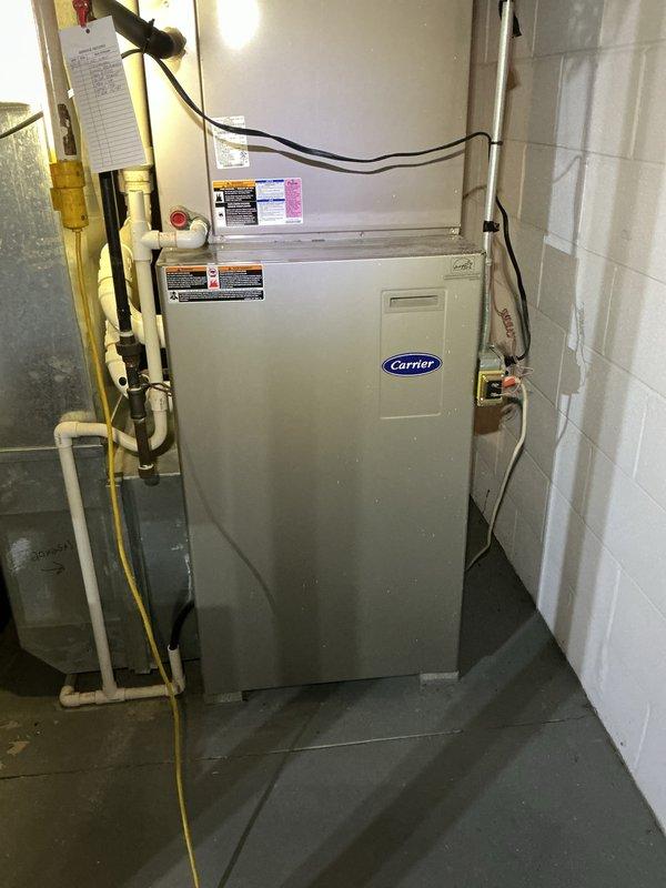 Completed comprehensive annual tune-up on 14-year-old Carrier air conditioning unit and 16-year-old Carrier furnace system. Performed full system inspection including blower motor assembly, electrical connections, and gas line components. Verified all safety controls, cleaned internal components, checked refrigerant levels on AC unit, inspected heat exchanger, tested ignition system, and confirmed proper airflow throughout both systems. All equipment operating within manufacturer specifications with no immediate repairs required at this time. Completed comprehensive annual tune-up on 14-year-old Carrier air conditioning unit and 16-year-old Carrier furnace system. Performed full system inspection including blower motor assembly, electrical connections, and gas line components. Verified all safety controls, cleaned internal components, checked refrigerant levels on AC unit, inspected heat exchanger, tested ignition system, and confirmed proper airflow throughout both systems. All equipment operating within manufacturer specifications with no immediate repairs required at this time.
