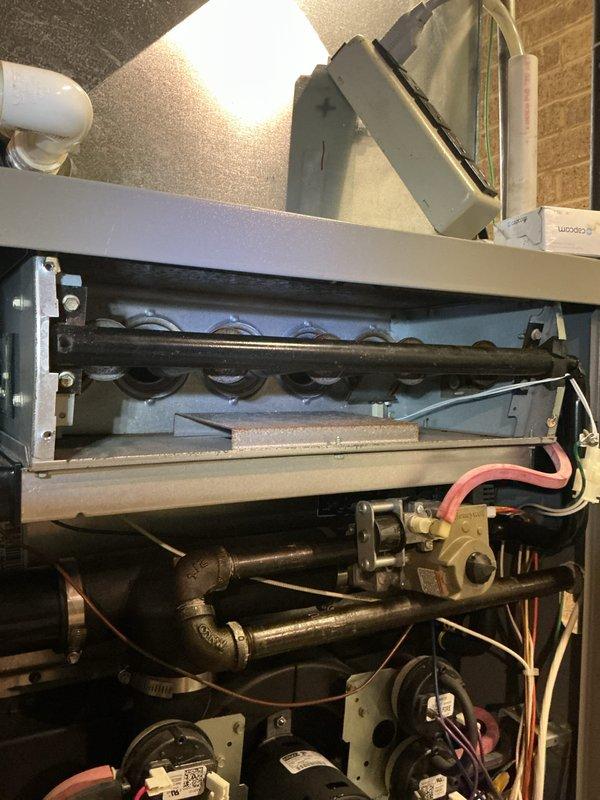 # HVAC Heating Maintenance Completed
Performed comprehensive seasonal heating maintenance on gas furnace system as part of ongoing preventative maintenance program. Conducted thorough inspection of heat exchanger, burner assembly, and combustion chamber, verifying proper operation and absence of cracks or deterioration. Examined all internal mechanical components including blower motors, gas valve assembly, and associated electrical connections. Verified proper wiring connections across all control circuits and motor assemblies. Inspected copper refrigerant lines, brass fittings, and associated plumbing connections for leaks or corrosion. All components found to be in operational condition with normal signs of age-appropriate wear. System tested and confirmed operational for heating season. # HVAC Heating Maintenance Completed
Performed comprehensive seasonal heating maintenance on gas furnace system as part of ongoing preventative maintenance program. Conducted thorough inspection of heat exchanger, burner assembly, and combustion chamber, verifying proper operation and absence of cracks or deterioration. Examined all internal mechanical components including blower motors, gas valve assembly, and associated electrical connections. Verified proper wiring connections across all control circuits and motor assemblies. Inspected copper refrigerant lines, brass fittings, and associated plumbing connections for leaks or corrosion. All components found to be in operational condition with normal signs of age-appropriate wear. System tested and confirmed operational for heating season.