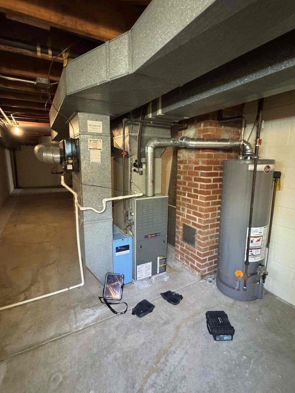 Responded to no heat call on 21-year-old Trane furnace (model TUD100R936K5) where system was producing cooling instead of heat when thermostat called for heating. Upon inspection, diagnosed reversed thermostat wiring causing improper system operation. Corrected thermostat wire connections to restore proper heating function. Conducted system operational test to verify furnace now responds correctly to heating demand. Given the advanced age of the unit, advised customer of system's condition and recommended planning for replacement in the near future due to expected end of service life for equipment of this vintage. Responded to no heat call on 21-year-old Trane furnace (model TUD100R936K5) where system was producing cooling instead of heat when thermostat called for heating. Upon inspection, diagnosed reversed thermostat wiring causing improper system operation. Corrected thermostat wire connections to restore proper heating function. Conducted system operational test to verify furnace now responds correctly to heating demand. Given the advanced age of the unit, advised customer of system's condition and recommended planning for replacement in the near future due to expected end of service life for equipment of this vintage.