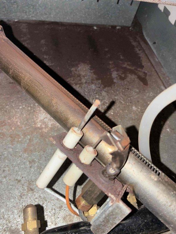 Performed routine maintenance inspection on boiler system. Conducted combustion analysis and temperature readings using digital testing meter, recording flue gas temperature of 358°F. Inspected boiler piping, connections, and expansion components for proper operation. Evaluated copper supply and return lines, noting surface oxidation consistent with normal aging. Verified mechanical joints, clamps, and fittings at pipe connections for secure assembly. Checked expansion tank and associated hardware for proper function. System operating within normal parameters at time of inspection. Performed routine maintenance inspection on boiler system. Conducted combustion analysis and temperature readings using digital testing meter, recording flue gas temperature of 358°F. Inspected boiler piping, connections, and expansion components for proper operation. Evaluated copper supply and return lines, noting surface oxidation consistent with normal aging. Verified mechanical joints, clamps, and fittings at pipe connections for secure assembly. Checked expansion tank and associated hardware for proper function. System operating within normal parameters at time of inspection.