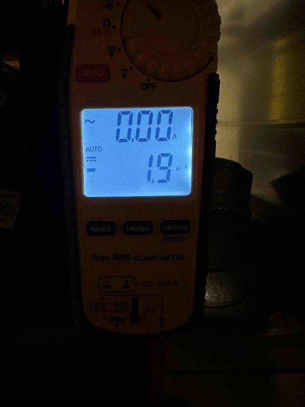Completed scheduled heating maintenance on residential furnace system as part of ongoing preventative maintenance program. Accessed unit in confined mechanical space, performed visual inspection of system components, and verified electrical current draw using clamp meter, which registered 19 amps with system operating at 0.00 baseline when measured. All system parameters found within normal operating specifications.
