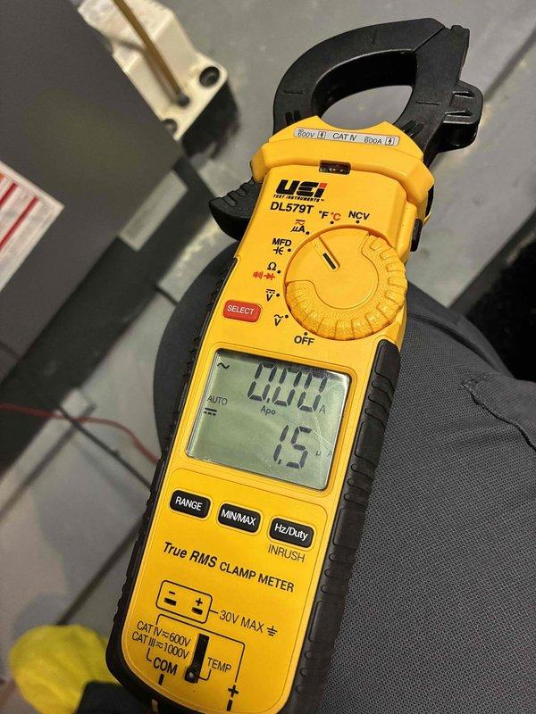 # HVAC Heating Maintenance Completed

Performed comprehensive heating system maintenance inspection. Conducted internal ductwork inspection using borescope camera to evaluate interior conditions, identifying normal wear patterns and verifying structural integrity of ventilation components. Measured electrical parameters using digital clamp meter, recording amperage draw of 4.002 amps and voltage reading of 15V to confirm proper system operation and electrical performance within manufacturer specifications.