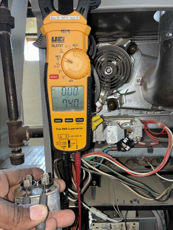 Completed comprehensive tune-up maintenance on three furnace systems during afternoon service window. Performed standard preventive maintenance procedures including filter inspection, electrical system diagnostics with amp draw verification showing 9.4A motor current and 74.0 capacitor reading, and thorough component evaluation. All units inspected, tested, and confirmed operational with no major issues identified. Completed comprehensive tune-up maintenance on three furnace systems during afternoon service window. Performed standard preventive maintenance procedures including filter inspection, electrical system diagnostics with amp draw verification showing 9.4A motor current and 74.0 capacitor reading, and thorough component evaluation. All units inspected, tested, and confirmed operational with no major issues identified.