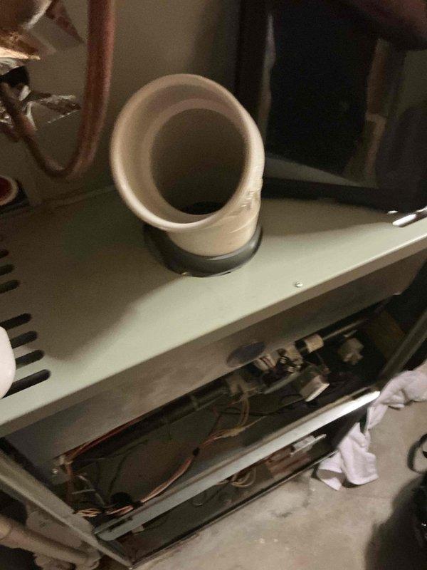 Conducted full system replacement estimate for residential HVAC equipment due to furnace water leak. Assessed existing indoor furnace unit with accessible location and outdoor condensing unit, documented current system configuration, and presented complete replacement options to address the active water leakage issue.
