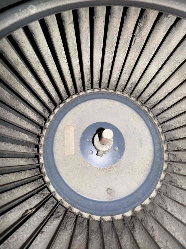 Completed heating tune-up service on HVAC system. Inspected blower wheel assembly, which showed moderate dust accumulation on blades and housing but remained operational. Observed interior cabinet surfaces with notable rust and corrosion throughout, indicating previous moisture exposure, though no active leaks were detected during inspection. Completed heating tune-up service on HVAC system. Inspected blower wheel assembly, which showed moderate dust accumulation on blades and housing but remained operational. Observed interior cabinet surfaces with notable rust and corrosion throughout, indicating previous moisture exposure, though no active leaks were detected during inspection.