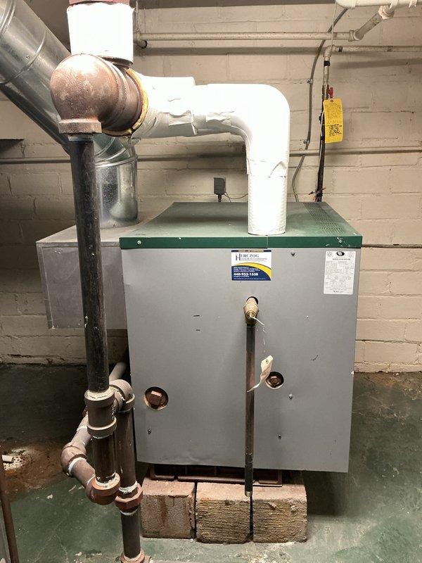 Completed seasonal heating tune-up on residential steam boiler system. Performed comprehensive inspection of boiler unit, associated piping, ventilation components, and HVAC equipment including air handler. Verified proper operation of all system controls, checked combustion efficiency, and confirmed adequate venting through PVC exhaust system. Inspected copper supply lines, condensate drainage, and all mechanical connections for leaks or deterioration. System is operating within normal parameters and ready for heating season.