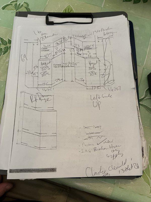 Conducted on-site evaluation of existing HVAC system with two furnaces dating from 1999. Assessed current equipment condition and operational status, documented system layout and spatial constraints for replacement planning. Provided customer with furnace replacement options based on existing infrastructure, including measurements and configuration requirements for new equipment installation in basement utility area. Conducted on-site evaluation of existing HVAC system with two furnaces dating from 1999. Assessed current equipment condition and operational status, documented system layout and spatial constraints for replacement planning. Provided customer with furnace replacement options based on existing infrastructure, including measurements and configuration requirements for new equipment installation in basement utility area.