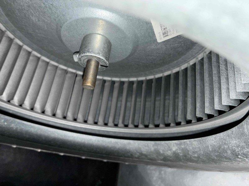 Performed scheduled heating maintenance on the furnace, including a combustion analysis with a Testo 310 analyzer that recorded CO at 16 ppm and O2 at 12.0%, indicating acceptable combustion. Inspected the blower assembly and found the squirrel cage wheel, shaft, and housing in good condition with only a light dust coating and no signs of rust, breakage, or wear. Performed scheduled heating maintenance on the furnace, including a combustion analysis with a Testo 310 analyzer that recorded CO at 16 ppm and O2 at 12.0%, indicating acceptable combustion. Inspected the blower assembly and found the squirrel cage wheel, shaft, and housing in good condition with only a light dust coating and no signs of rust, breakage, or wear.