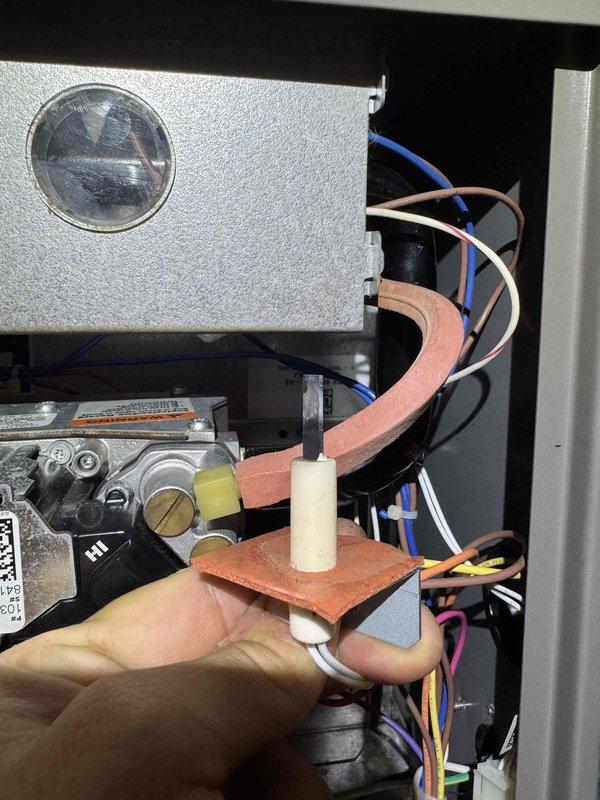 Performed scheduled heating maintenance on the furnace, including inspection of the integrated control board, wiring harness, and terminal connections, with no signs of burn marks, corrosion, or damage observed. Inspected the flame sensor, ignition components, gas valve, and control assembly for proper condition and secure mounting, and verified the unit is in good working order for continued heating operation. Performed scheduled heating maintenance on the furnace, including inspection of the integrated control board, wiring harness, and terminal connections, with no signs of burn marks, corrosion, or damage observed. Inspected the flame sensor, ignition components, gas valve, and control assembly for proper condition and secure mounting, and verified the unit is in good working order for continued heating operation.
