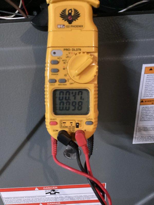 Performed seasonal maintenance on the gas furnace heating system, including electrical diagnostics with a clamp multimeter to verify component amperage and voltage draw. Tested the pressure switches and checked draft and static pressure using a dual-port manometer, then inspected the furnace cabinet interior, finding the wiring, pressure switches, inducer motor housing, and venting intact with only light dust accumulation and no signs of rust, frost, or damage. System operation verified within normal parameters. Performed seasonal maintenance on the gas furnace heating system, including electrical diagnostics with a clamp multimeter to verify component amperage and voltage draw. Tested the pressure switches and checked draft and static pressure using a dual-port manometer, then inspected the furnace cabinet interior, finding the wiring, pressure switches, inducer motor housing, and venting intact with only light dust accumulation and no signs of rust, frost, or damage. System operation verified within normal parameters.