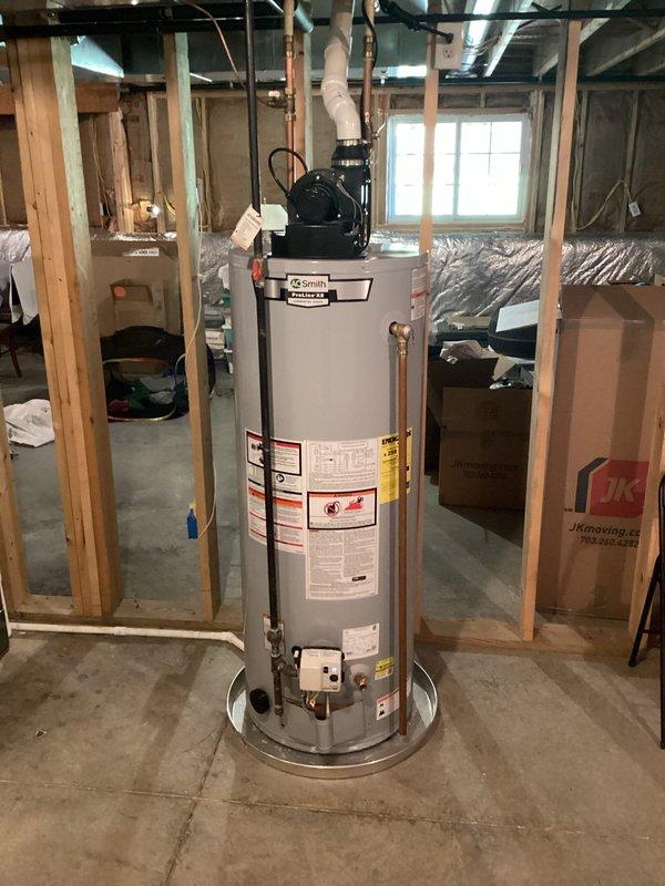 Chagrin Falls, OH - Performed routine maintenance and flush on an A.O. Smith ProLine XE tank-style, power-vent gas water heater. Drained the tank to remove sediment and mineral buildup, then restored the unit to service. Inspected the gas control valve, thermostat assembly, supply lines, venting, and drain pan, with no leaks or deficiencies noted. Chagrin Falls, OH - Performed routine maintenance and flush on an A.O. Smith ProLine XE tank-style, power-vent gas water heater. Drained the tank to remove sediment and mineral buildup, then restored the unit to service. Inspected the gas control valve, thermostat assembly, supply lines, venting, and drain pan, with no leaks or deficiencies noted.