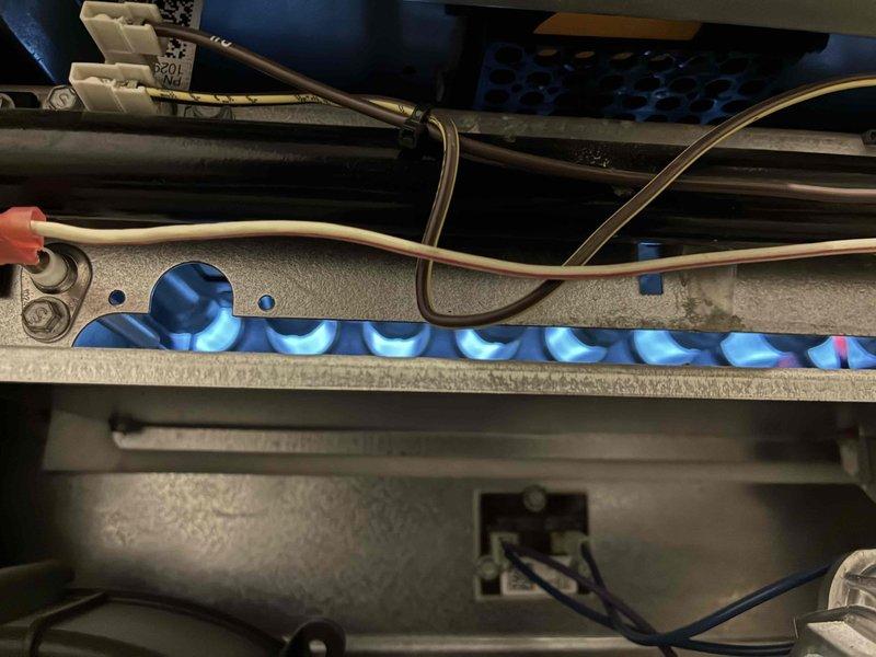 Performed seasonal cooling maintenance on two Lennox split systems (approximately 7 and 9 years old), verifying proper operation of both units with no deficiencies found. Inspected the furnace burner assembly, confirming a stable, even blue flame across all burner ports, and checked the pressure switch and associated wiring connections, which were secure and free of damage, rust, or frost. Performed seasonal cooling maintenance on two Lennox split systems (approximately 7 and 9 years old), verifying proper operation of both units with no deficiencies found. Inspected the furnace burner assembly, confirming a stable, even blue flame across all burner ports, and checked the pressure switch and associated wiring connections, which were secure and free of damage, rust, or frost.