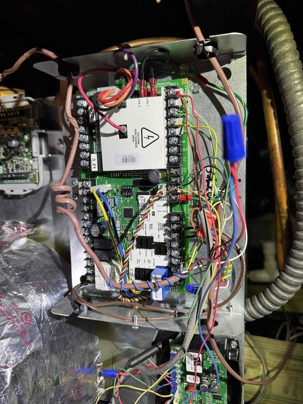 Cleveland, OH - Responded to a Honeywell RedLink thermostat communication failure on one of two furnaces in a multi-zone system. Inspected the furnace control board and low-voltage terminal connections, verified wiring integrity and terminal seating, and restored thermostat communication to the affected furnace. Cleveland, OH - Responded to a Honeywell RedLink thermostat communication failure on one of two furnaces in a multi-zone system. Inspected the furnace control board and low-voltage terminal connections, verified wiring integrity and terminal seating, and restored thermostat communication to the affected furnace.