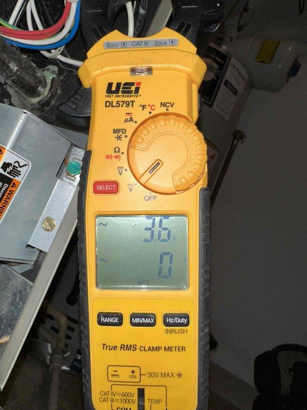 Performed scheduled preventive maintenance on the furnace, including electrical diagnostics with a true RMS clamp meter that confirmed normal amp draw (3.6A) and proper voltage at the unit. Measured air temperature at the ductwork with a digital thermometer to verify heating output, and inspected the wiring, control enclosure, and ductwork connections, noting minor corrosion on an electrical component for monitoring. System operating within normal parameters at completion. Performed scheduled preventive maintenance on the furnace, including electrical diagnostics with a true RMS clamp meter that confirmed normal amp draw (3.6A) and proper voltage at the unit. Measured air temperature at the ductwork with a digital thermometer to verify heating output, and inspected the wiring, control enclosure, and ductwork connections, noting minor corrosion on an electrical component for monitoring. System operating within normal parameters at completion.