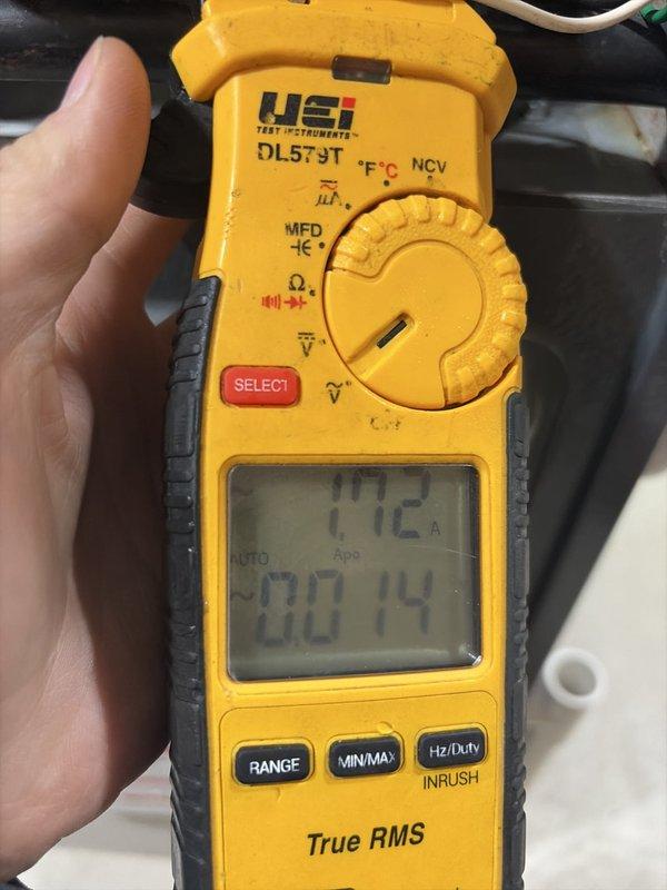 Performed scheduled preventive maintenance on the furnace heating system, including electrical diagnostics with a True RMS clamp meter that measured 1.72 A amp draw on the monitored component, confirming normal operating current. Inspected the adjacent commercial-grade electric water heater, finding no visible rust, leaks, or damage at the tank, flexible conduit, insulated piping, or brass fittings. System operation was verified and the unit left in proper working order. Performed scheduled preventive maintenance on the furnace heating system, including electrical diagnostics with a True RMS clamp meter that measured 1.72 A amp draw on the monitored component, confirming normal operating current. Inspected the adjacent commercial-grade electric water heater, finding no visible rust, leaks, or damage at the tank, flexible conduit, insulated piping, or brass fittings. System operation was verified and the unit left in proper working order.