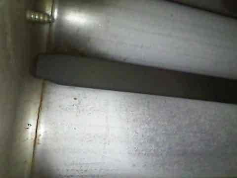 Performed tune-up on a 32-year-old Luxaire furnace, inspecting the heat exchanger, flue/vent piping, and cabinet interior. Observed rust-colored corrosion and staining along the flue pipe interior with a seam crack showing rust discoloration, along with minor surface pitting and seam staining on the heat exchanger tubes. Given the unit's age and the corrosion found, recommend further evaluation of heat exchanger and venting integrity and consideration of system replacement. Performed tune-up on a 32-year-old Luxaire furnace, inspecting the heat exchanger, flue/vent piping, and cabinet interior. Observed rust-colored corrosion and staining along the flue pipe interior with a seam crack showing rust discoloration, along with minor surface pitting and seam staining on the heat exchanger tubes. Given the unit's age and the corrosion found, recommend further evaluation of heat exchanger and venting integrity and consideration of system replacement.