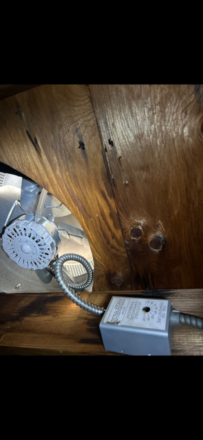 Diagnostic service of two light switches in garage - replaced switches and cover plates. Reconnected attic fan above bedroom.