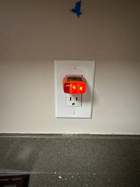 Replaced interior standard and gfci receptacles as well as two exterior gfci receptacles. Also fixed an open ground error in basement receptacle.