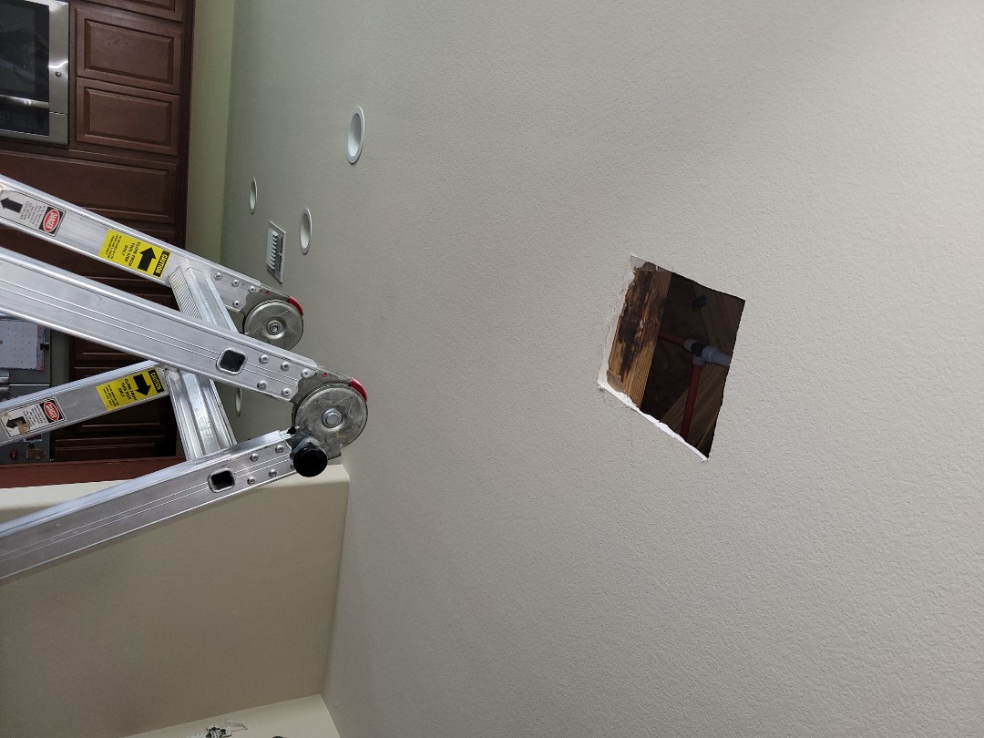 repaired hot side water line in ceiling repaired hot side water line in ceiling