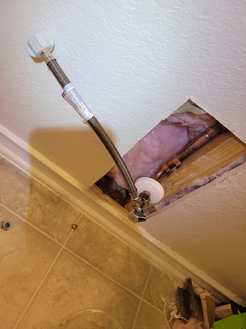 replaced toilet and angle stop