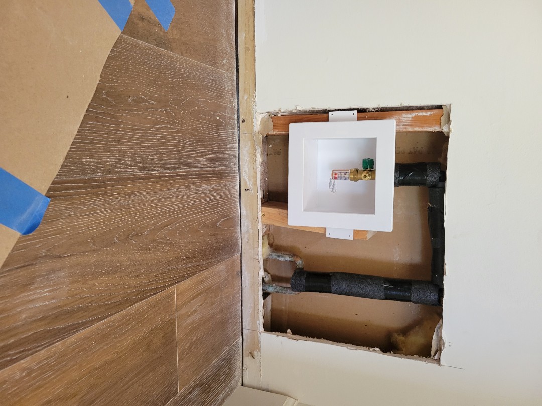 installed new washer box and ice maker box