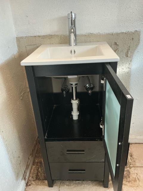 Royal Palm Beach, FL - Installed Customer Supplied toilet, vanity and garbage disposal replacement. Royal Palm Beach, FL - Installed Customer Supplied toilet, vanity and garbage disposal replacement.