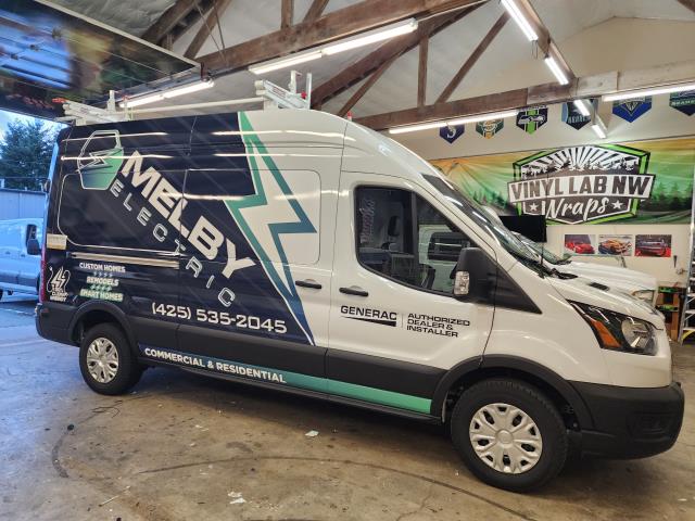 Using top quality materials, we'll transform your fleet into attention-grabbing canvases that showcase your brand's personality and message with stunning clarity.    Check out this Ford Transit van we wrapped with @adgraphics_na 1105 Supercast from @fellers.seattle for @melbyelectric!  .  .  .  #vanwrap #vangraphics #vinylgraphics #vanwraps #marketing #smallbusiness #art #fleetwraps #vinylwraps #vinylwrap #carwrap #customwrap #layednotsprayed #paintisdead #3m #averydennison #carwrapping #carsandcoffee #vehiclewraps #vinyllabwraps #digitalprint #wideformat #advertising #mukilteo
