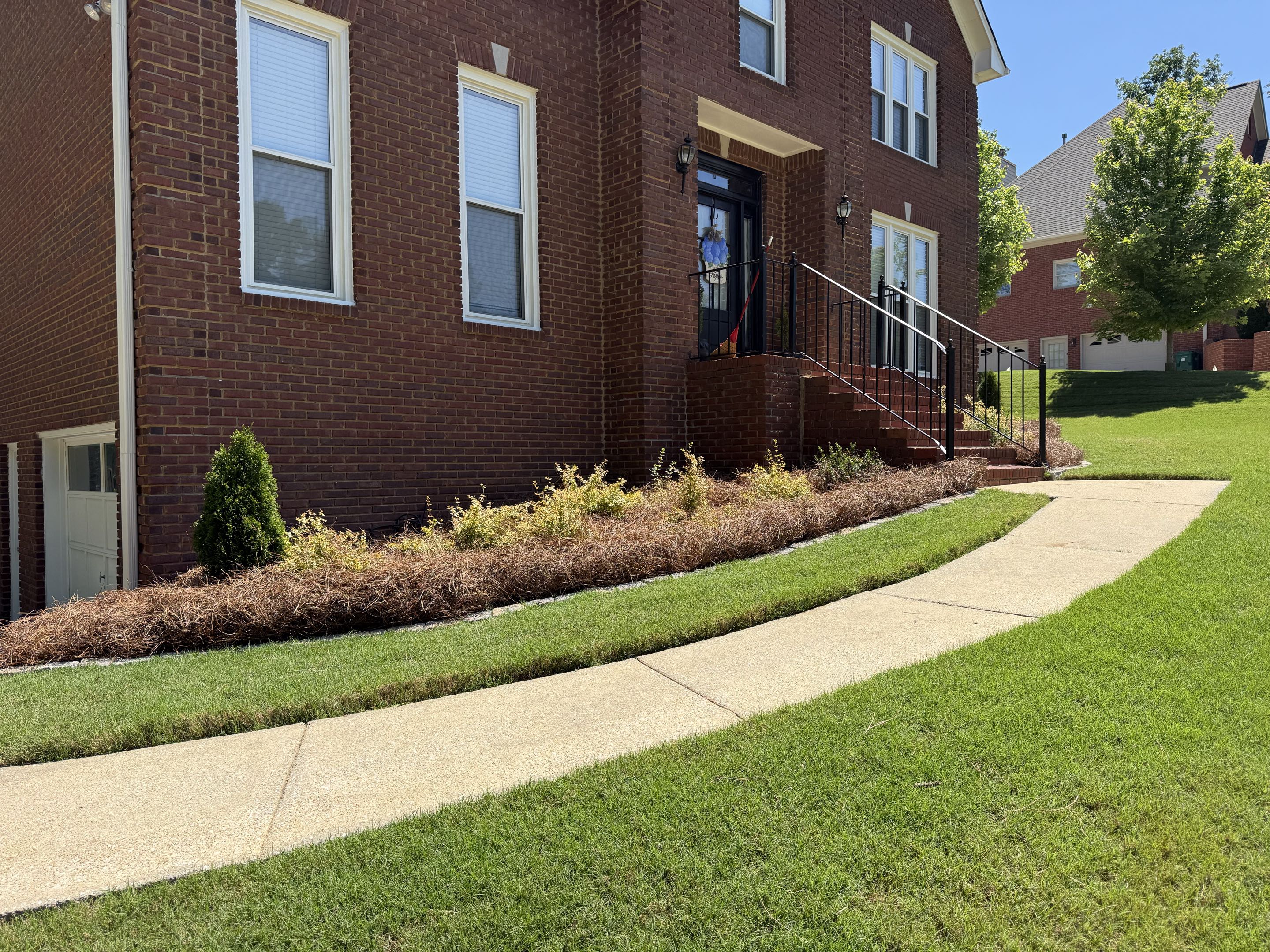 Pine straw install in Meadowbrook