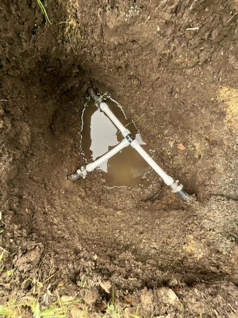 Plumber needed. Waterline repair. Before and after.