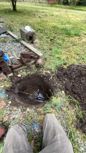 Plumber needed. Waterline repair. Before and after.