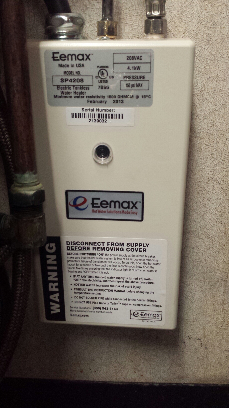 Replaced waree heater