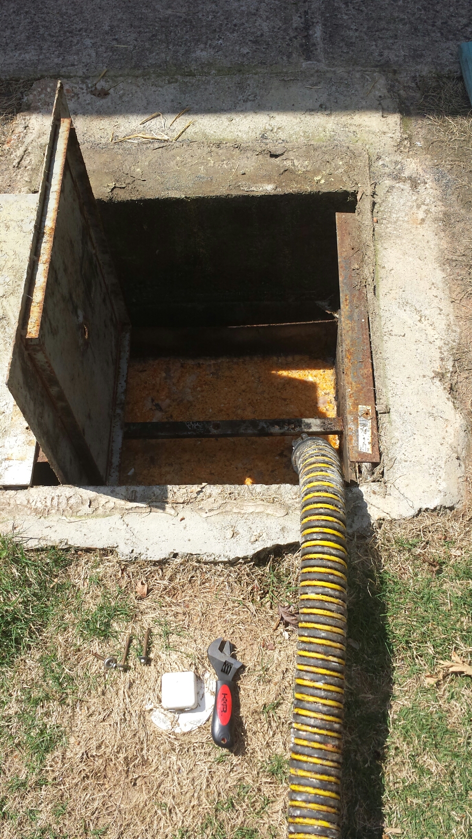 Pumped out grease trap