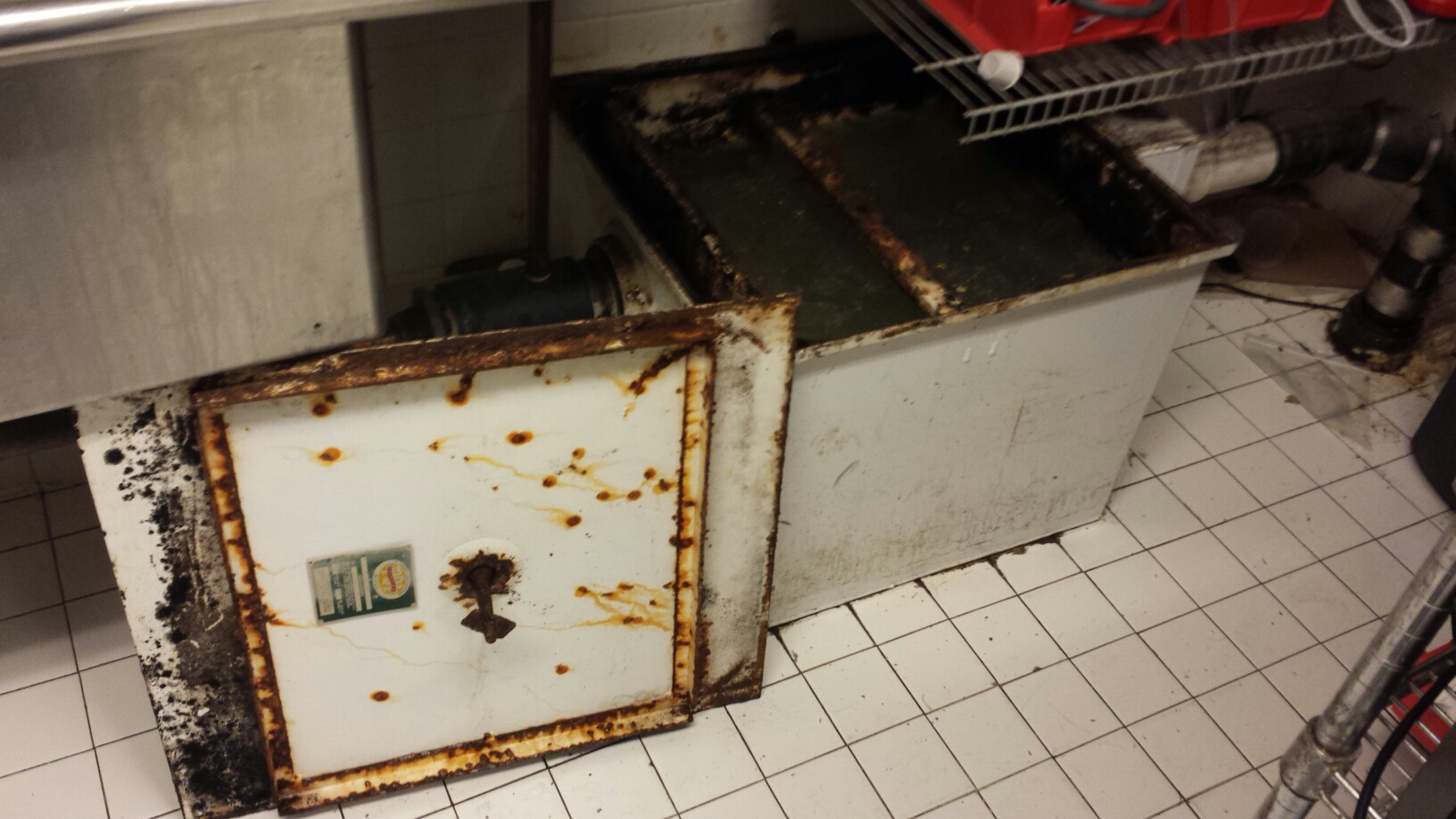 Pumped out grease trap