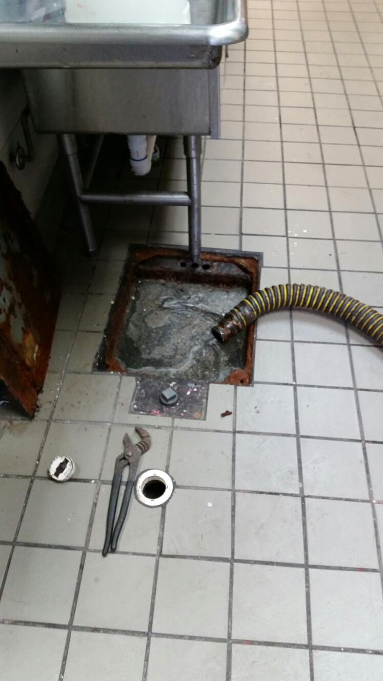 Pumped out grease trap
