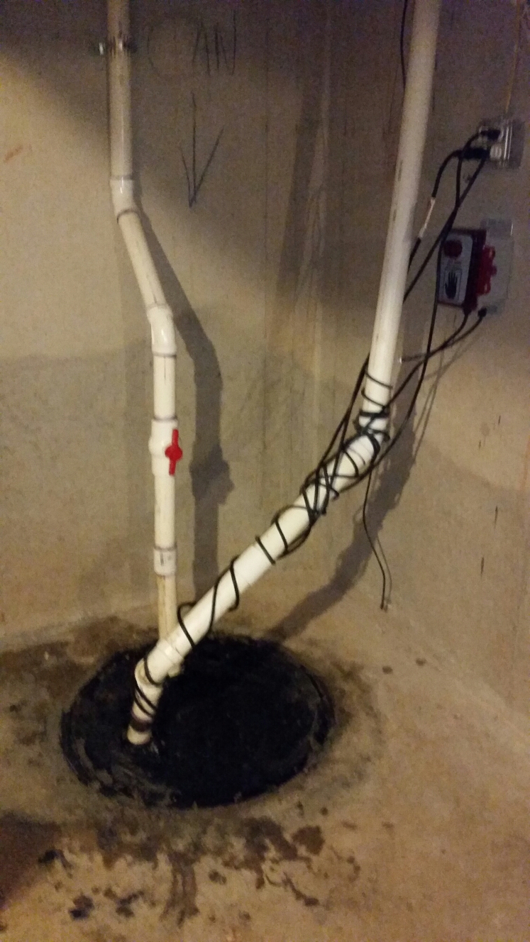 Replaced pump float in basement 