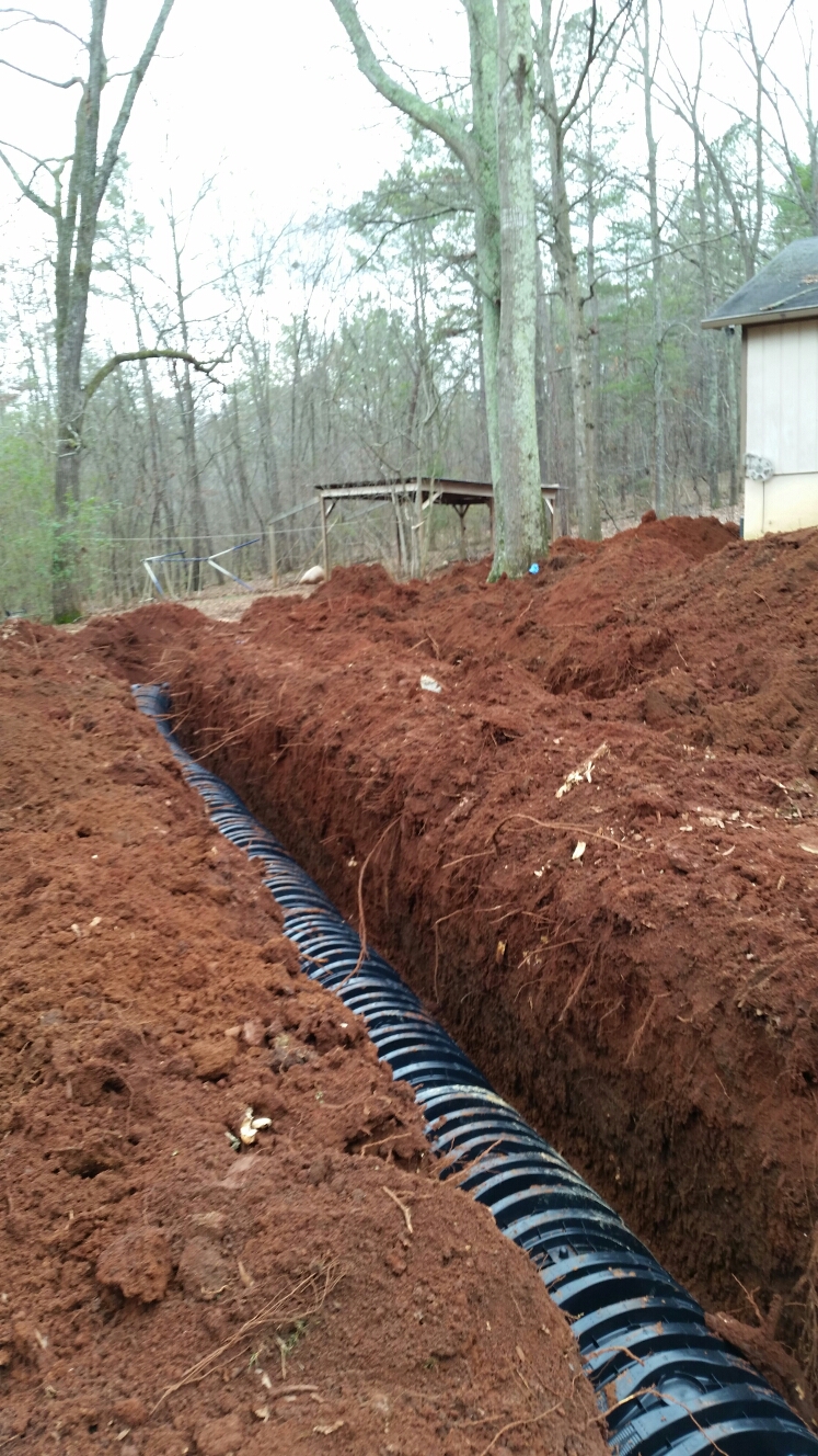 Installed septic system