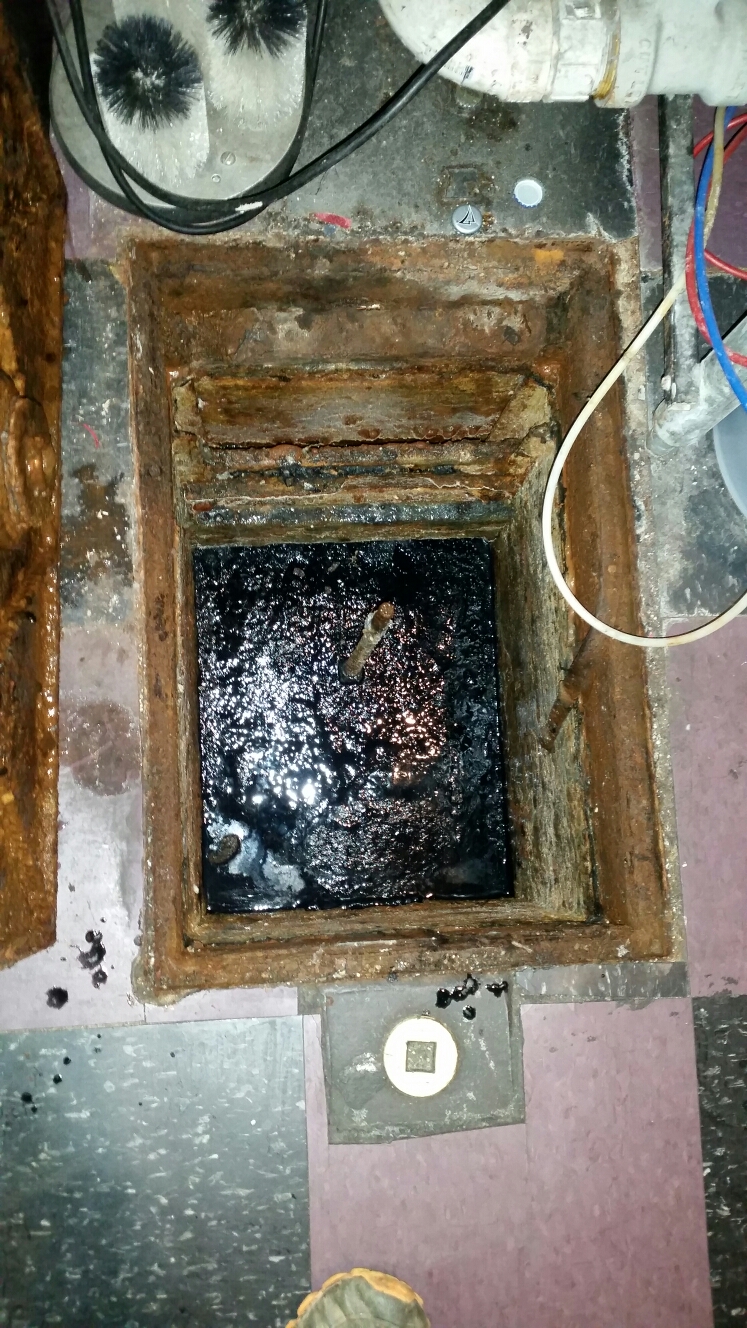 Pumped out grease trap