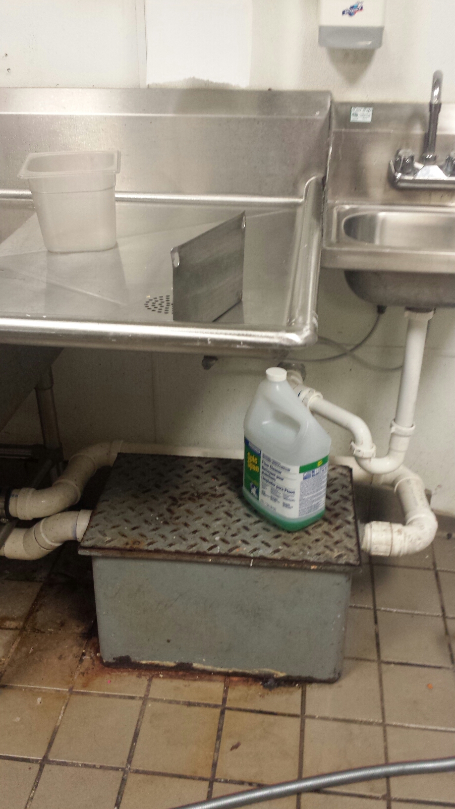 Pumped out grease trap